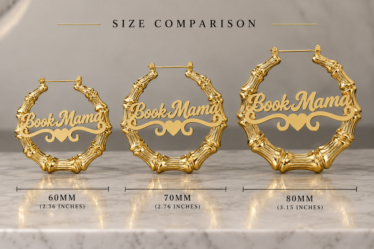 “Book Mama” bamboo earrings