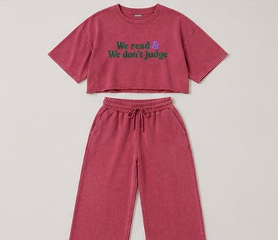 “We Don’t Judge” Short Sleeve Pant Set