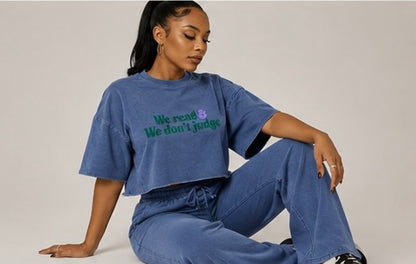 “We Don’t Judge” Short Sleeve Pant Set