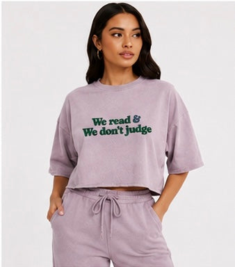 “We Don’t Judge” Short Sleeve Pant Set