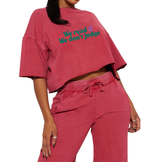 “We Don’t Judge” Short Sleeve Pant Set