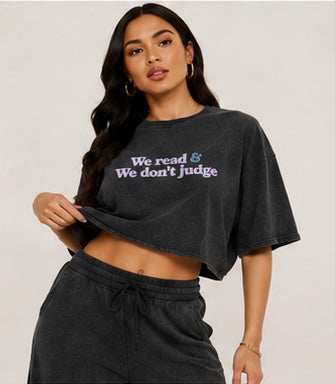 “We Don’t Judge” Short Sleeve Pant Set