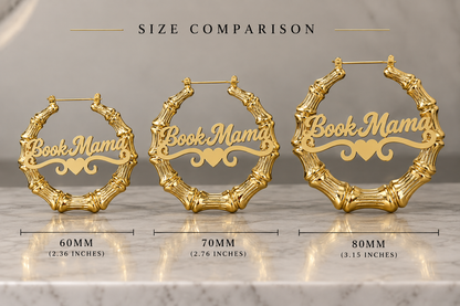 “Book Mama” bamboo earrings